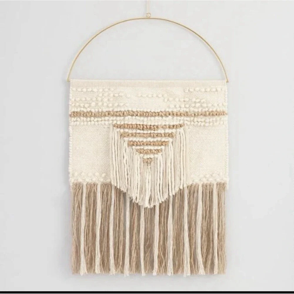 Large White and Gold Woven‎ Wall Bohemian Hanging from World Market